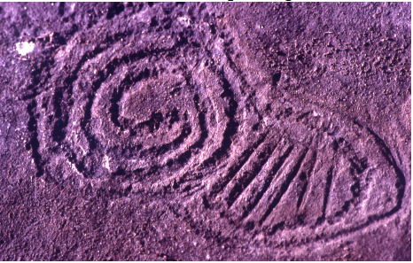Petroglifo de La Zarza (27-VII-1989) Foto: Juan Manuel Castro Martín.