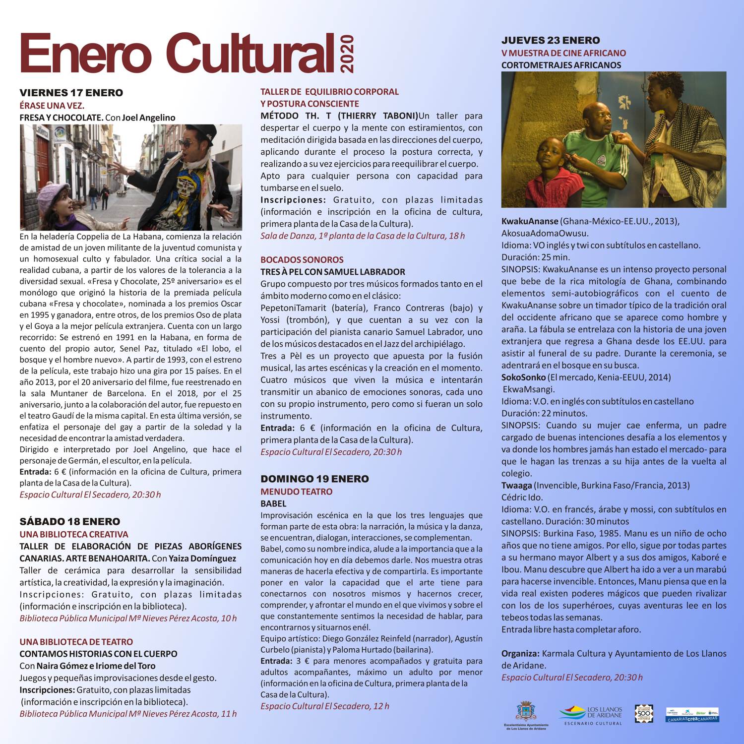 Agenda Cultural Enero, 2020 (2)