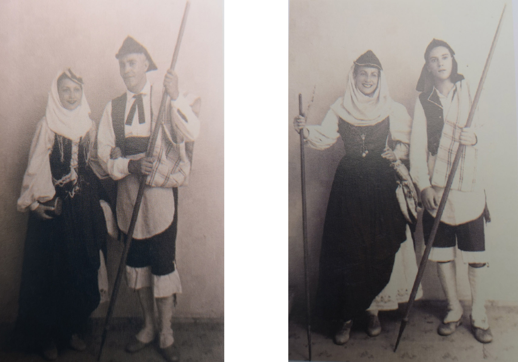 Componentes del Grupo Folclórico El Mensajero. Década de los años cuarenta del siglo XX.