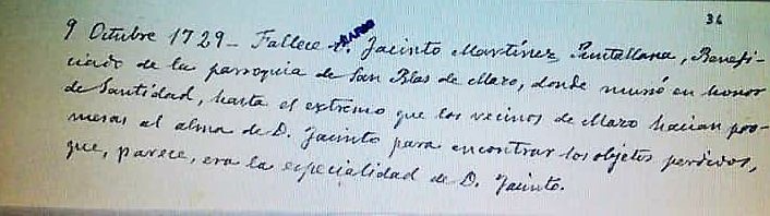 Nota manuscrita de Antonino Pestana (1859-1938), reseñando las virtudes de Martinez Puntallana.