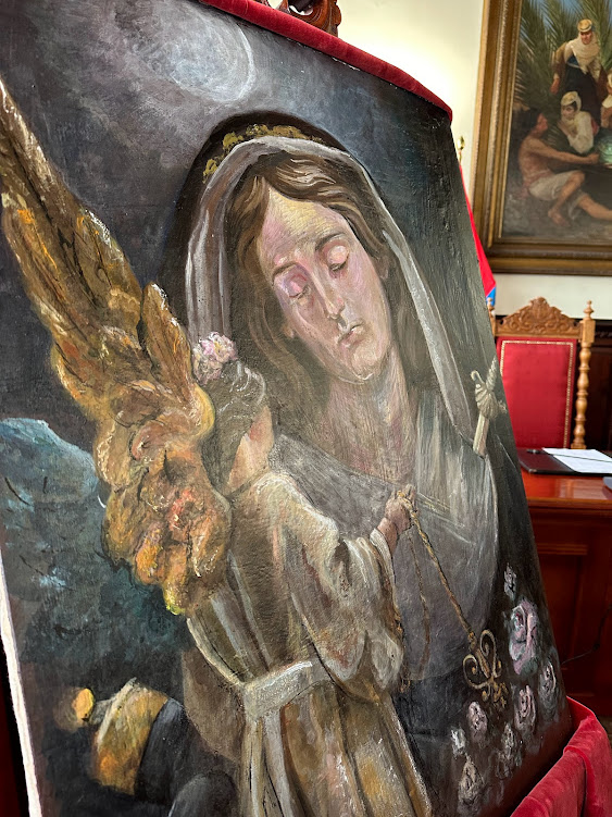 Foto detalle óleo de Domingo J Cabrera para la Semana Santa 2024 de Santa Cruz de La Palma