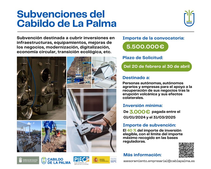 El Cabildo mantiene abierto el plazo para solicitar las subvenciones ...