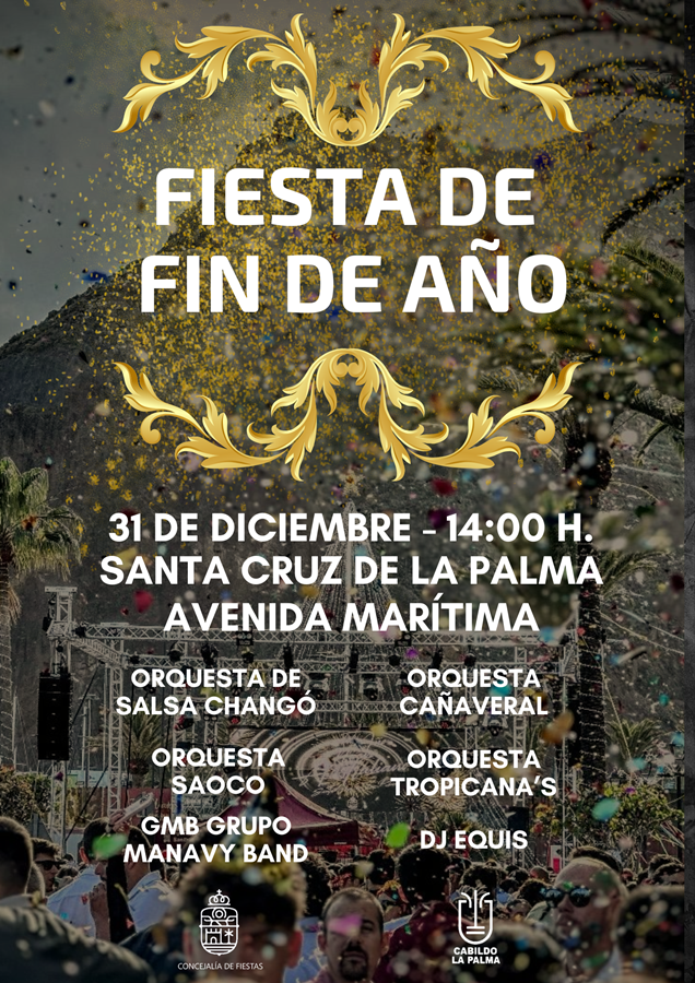 Poster Fiesta de Fin de Año Elegante Dorado