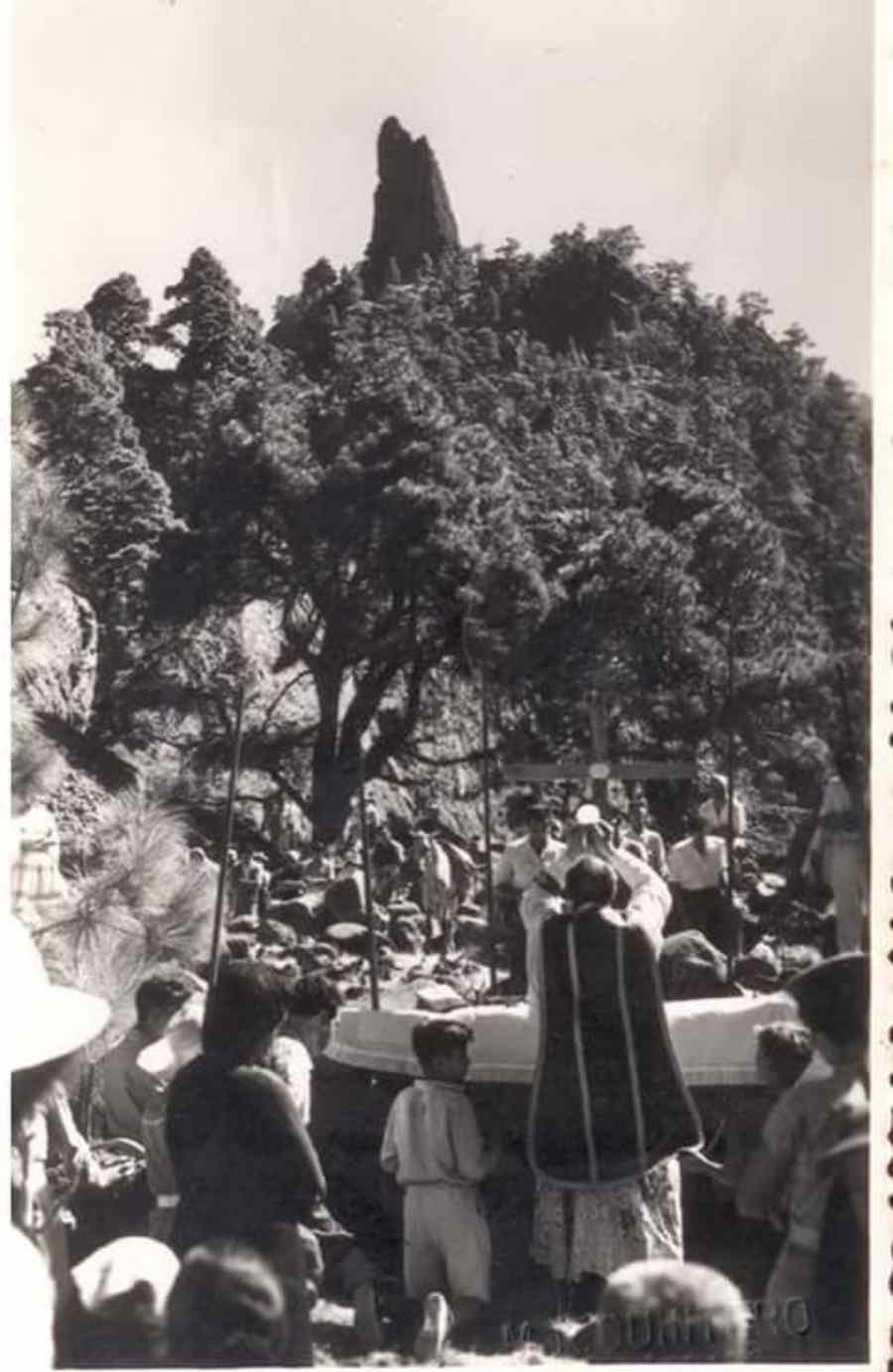 Primera misa en la Caldera de Taburiente. Foto de Manuel Rodríguez Quintero, A.GEBB