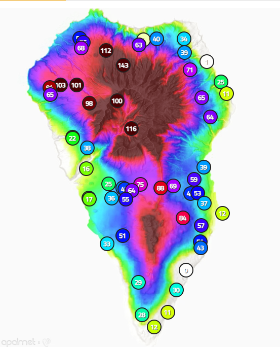 Risgro de Lluvias en Apalmet a las 20:00 horas.